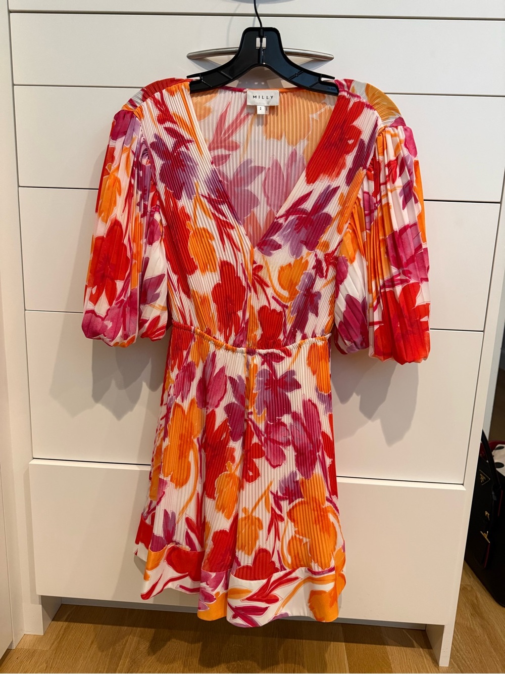 Milly pleated floral dress size 2